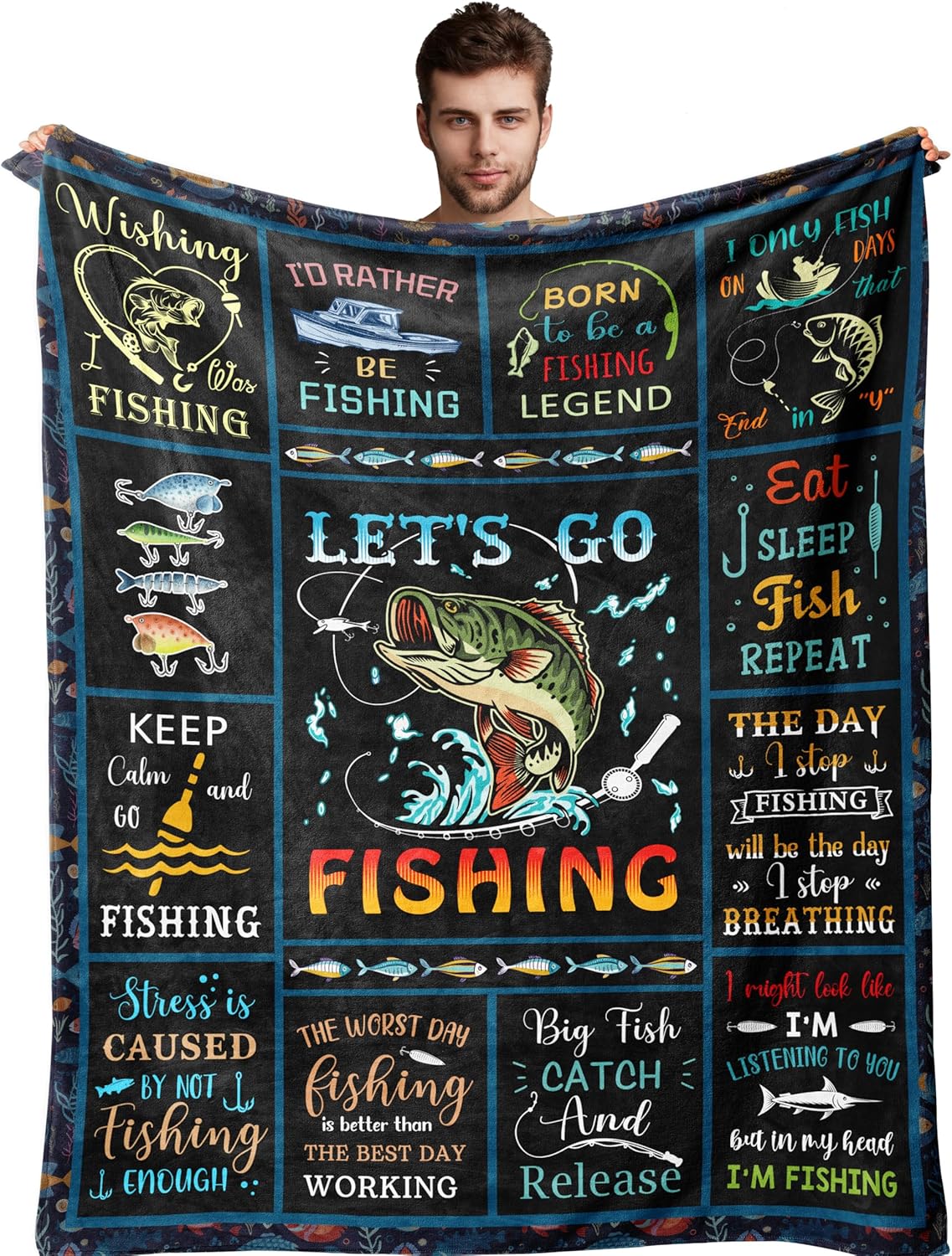Bass Fishing Gift Blanket - Linxher