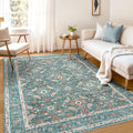 5x7 Vintage Washable Area Rug - Soft Non-Slip Low-Pile