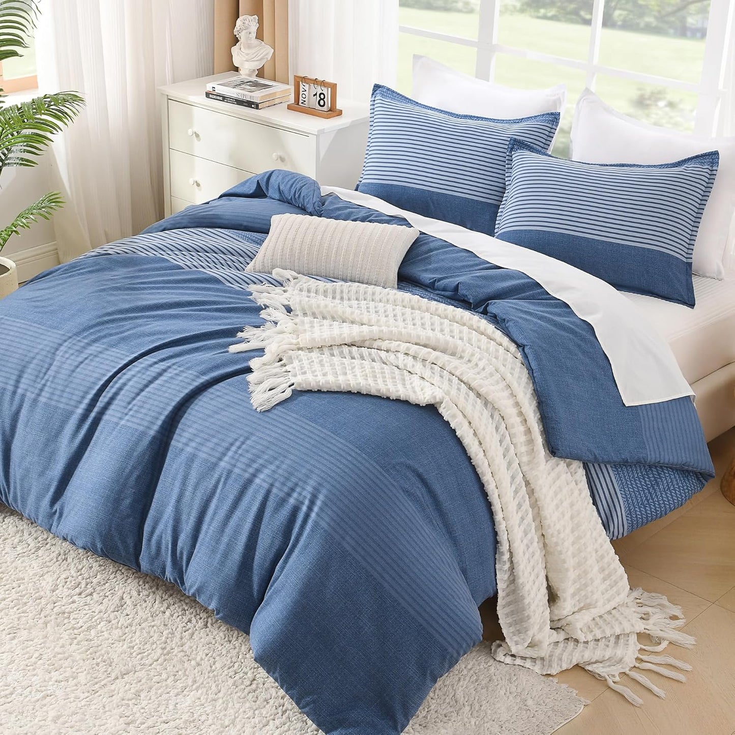 Litanika Comforter Set Full Size Sapphire Blue - Chic Bedding