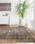 Loloi Layla Collection Area Rug in Cobalt Blue and Spice