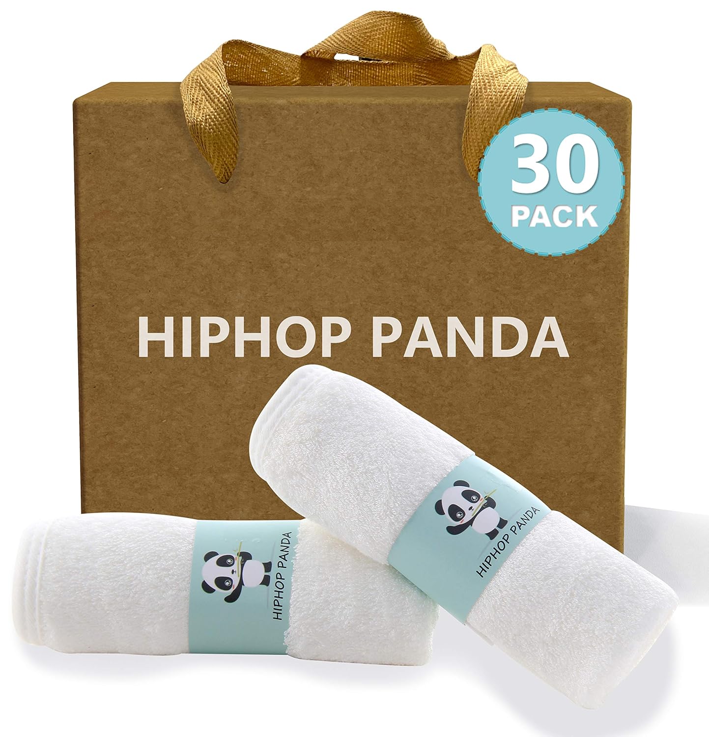 Ultra Soft Bamboo Baby Washcloths for Newborns - 30 Pack
