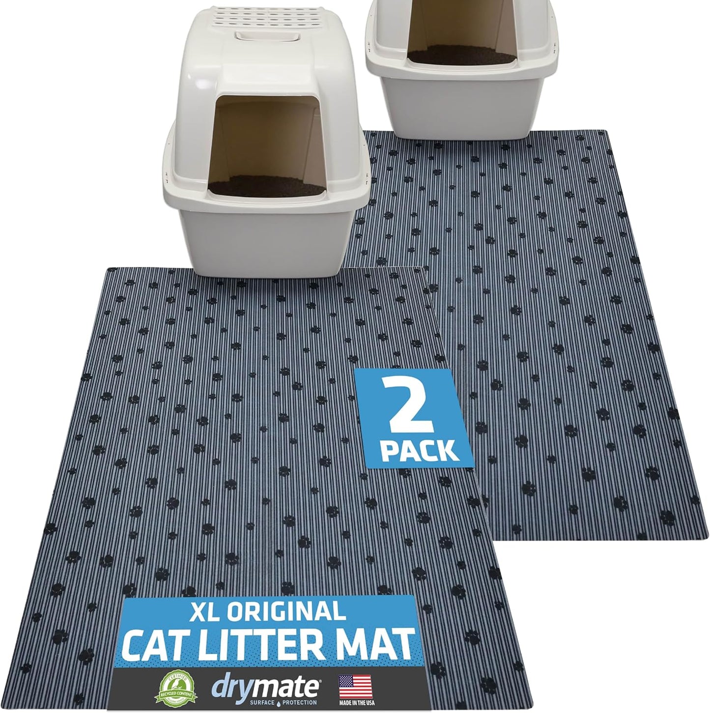 Drymate XL Cat Litter Mat 2-Pack - Waterproof & Absorbent