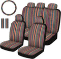 Baja Saddle Blanket Car Seat Covers Full Set - Bright, Breathable