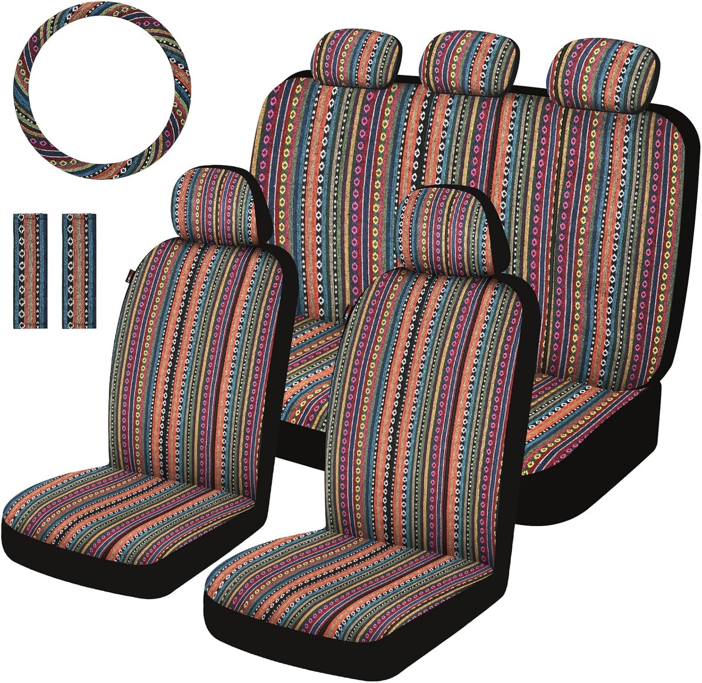 Baja Saddle Blanket Car Seat Covers Full Set for Cars and SUVs