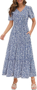 Breezy Zattcas Women's Flutter Sleeve Dress with V Neckline