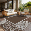 Floral Outdoor Rug 9x12 Reversible Waterproof Patio Rug - Quick Dry
