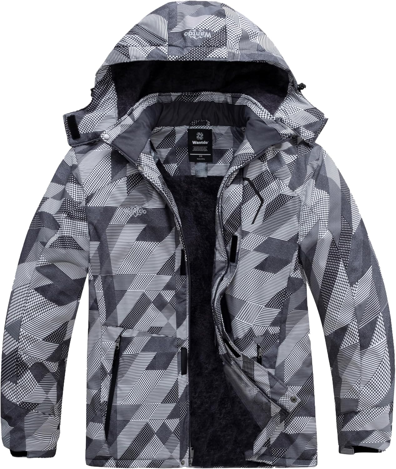Wantdo Men's Plus Size Waterproof Ski Jacket for Winter Sports