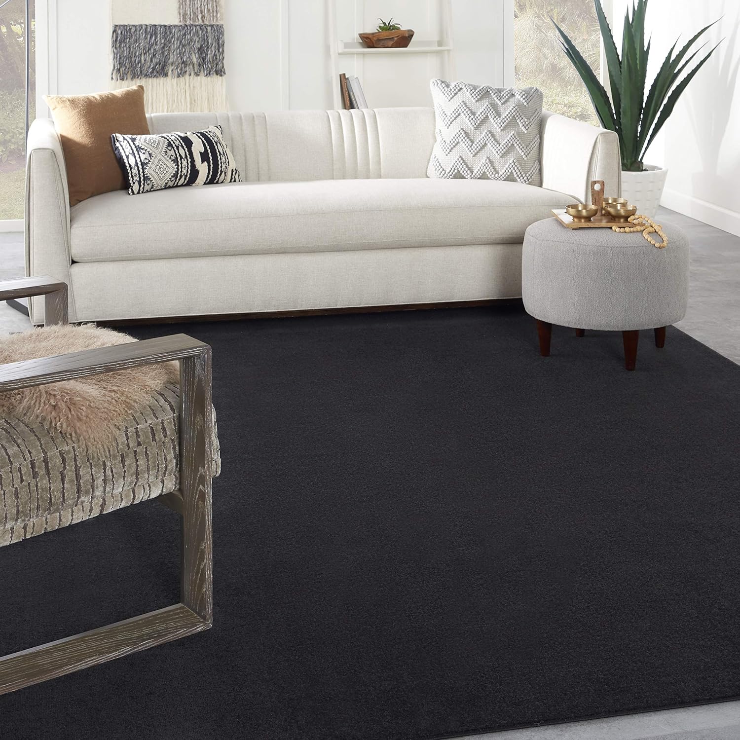 Nourison Home Essentials Indoor/Outdoor Black Area Rug 8ft x 10ft