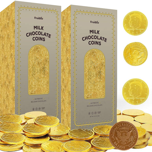 Fruidles Gold Coins Wrapped in Foil for Parties and Celebrations