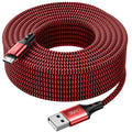 Extra-Long 16.5ft Micro USB Cable for Fast Charging - Samsung Galaxy S7, S6, Note 5 - Moto G5 (Red)