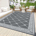 HiiARug Reversible Outdoor Rug 6ftx9ft - Durable Foldable Patio Mat