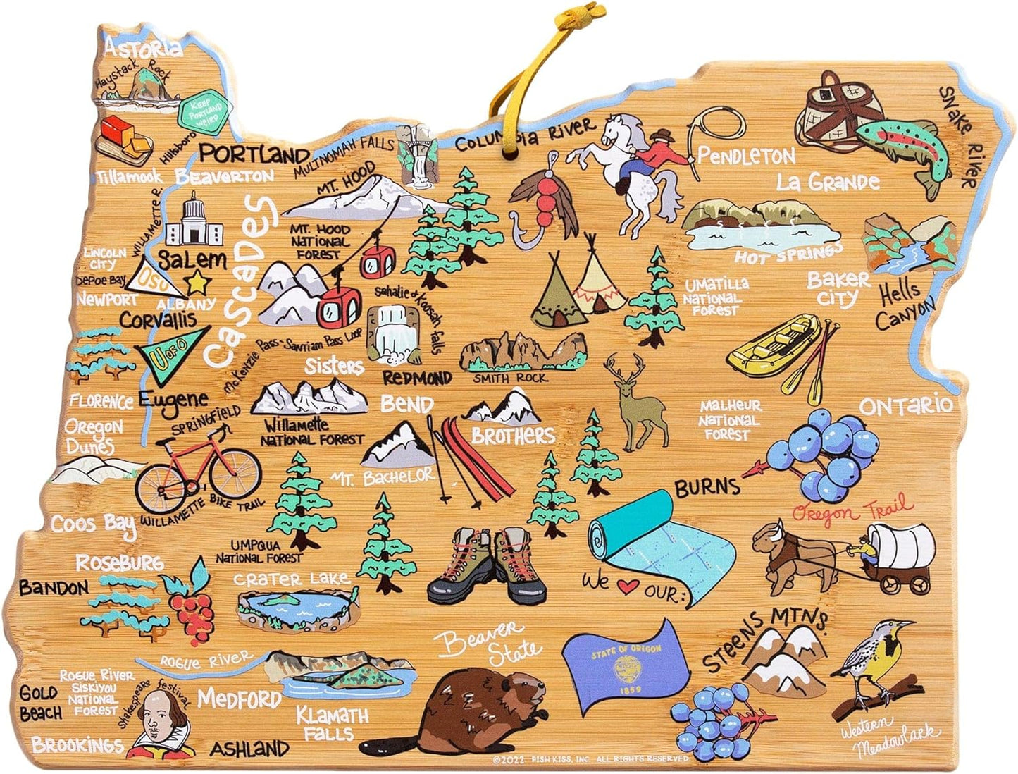Oregon State Shaped Cutting Board and Charcuterie Platter