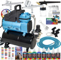 Master Airbrush TC-426 Dual-Fan Compressor Kit with 3 Airbrushes