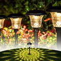 Solar Pathway Lights 8 Pack - Warm White Glass Solar Garden Lights