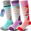 ANTSANG Kids Merino Wool Ski Socks 3 Pairs - Warm Thick Cushioning