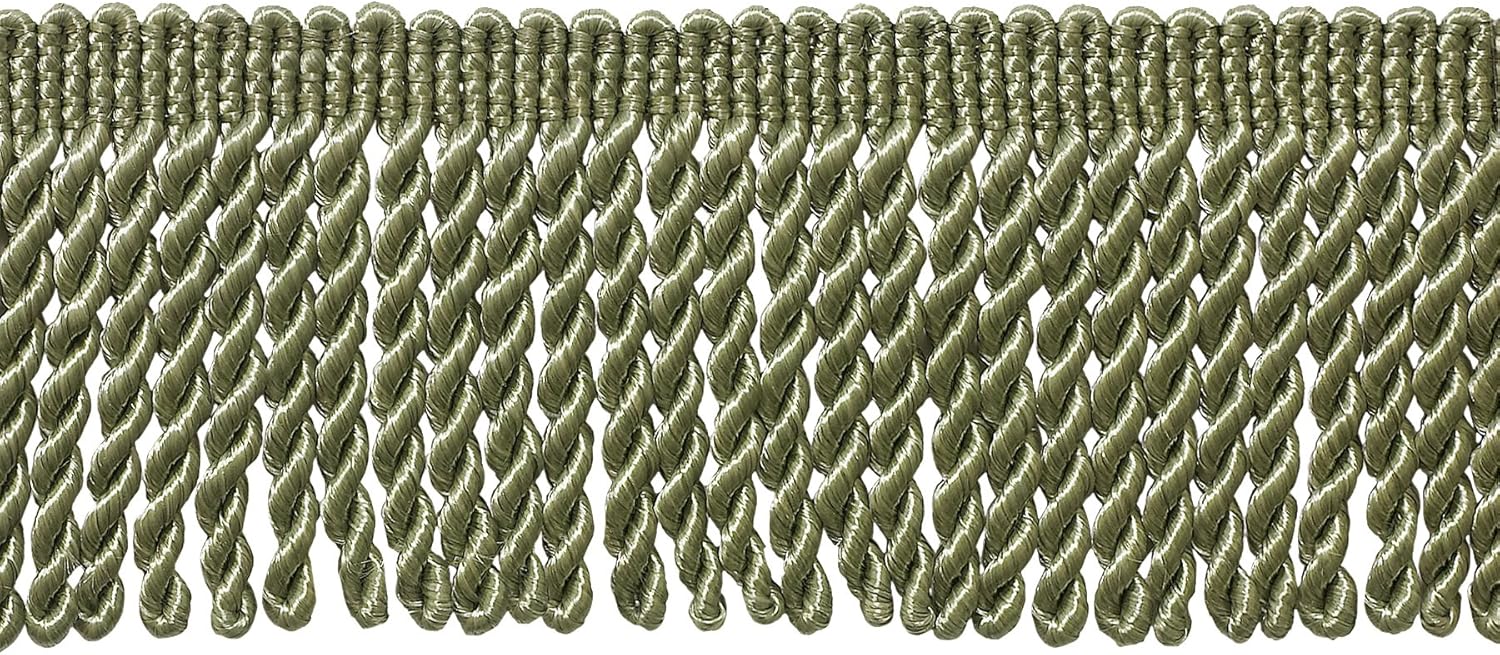 DecoPro 2 1/2in Bullion Fringe Trim in Sage Green for Elegance