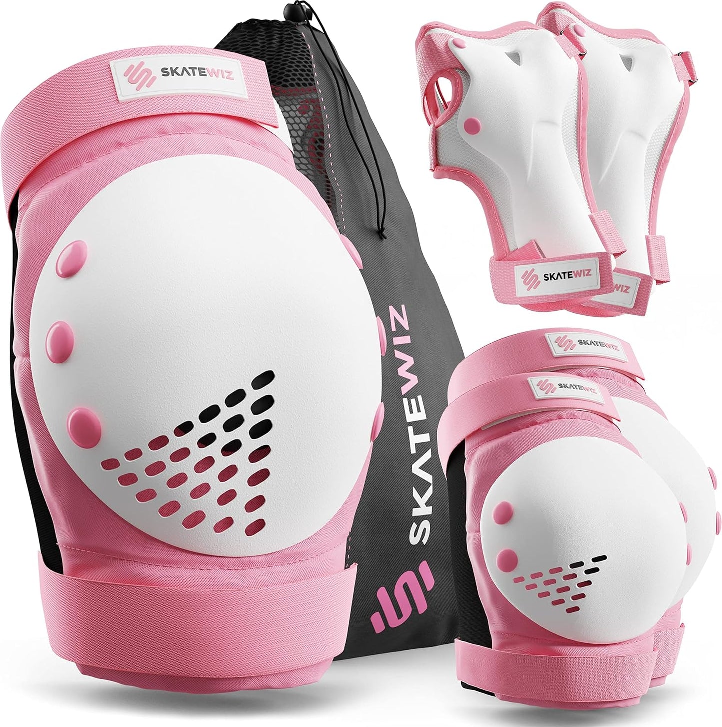 SKATEWIZ Skateboard Pads Protective Gear Set for All Ages