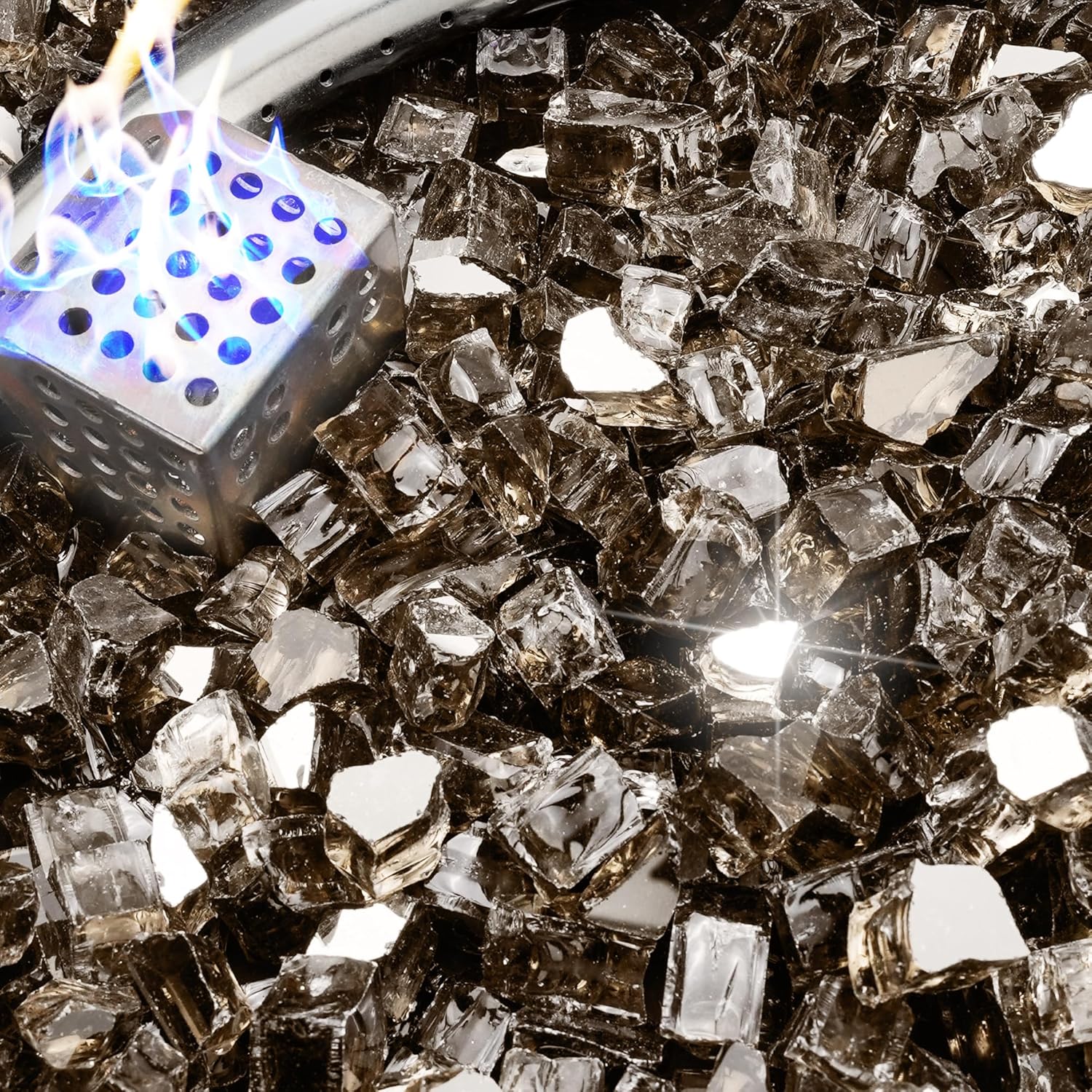 NUPICK 20 Pound Fire Glass for Stunning Fire Pit Displays