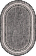 Outdoor Border Area Rug 3 ft 3 in x 5 ft 3 in Oval - Bordered Elegance