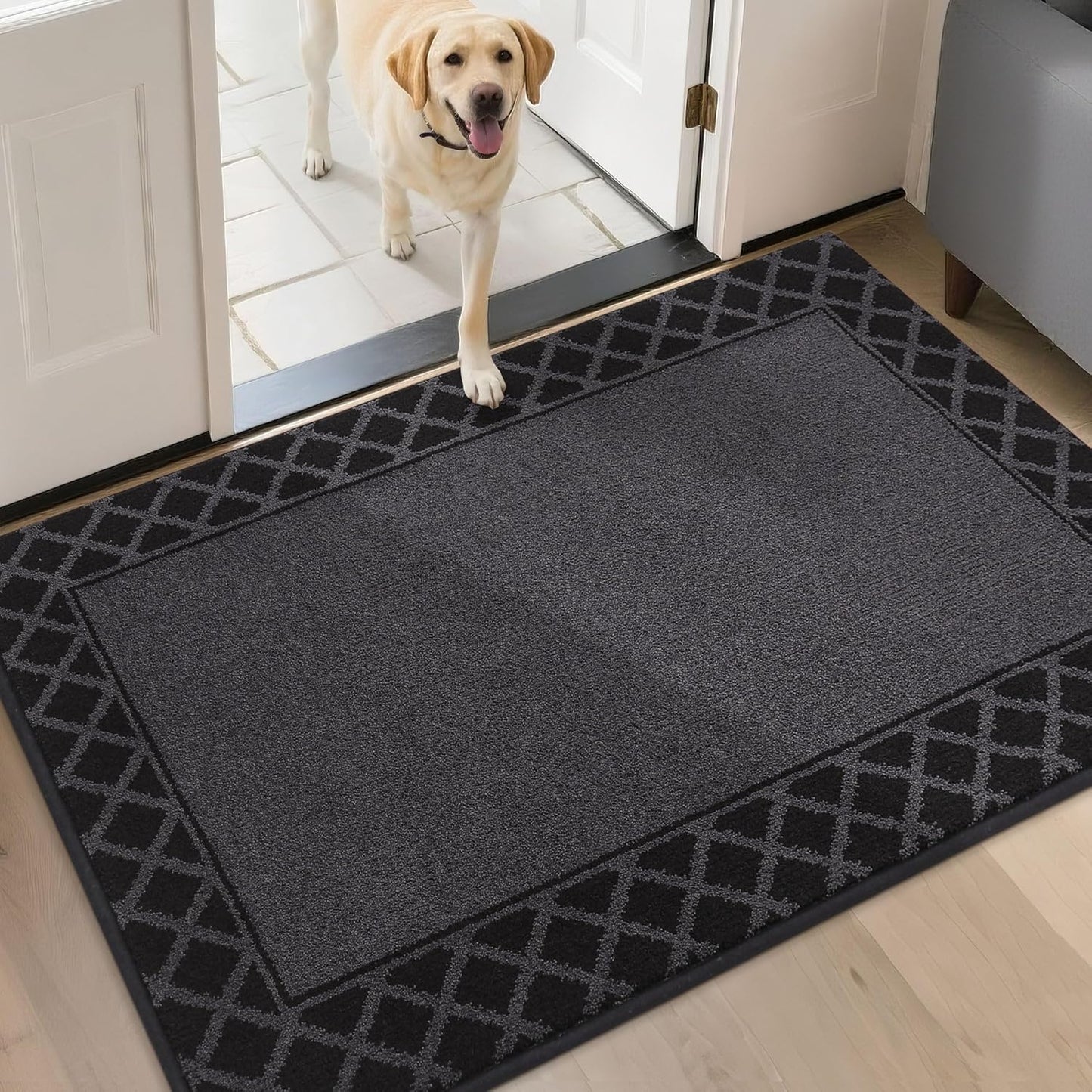 BEQHAUSE Door Mat Non Slip Entryway Rug for Muddy Paws