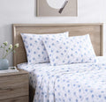 Queen Cotton Percale Sheets - Floral Breeze Lightweight & Crisp