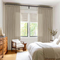 Pinch Pleated Tan Curtains for Sliding Glass Doors 80 in Long