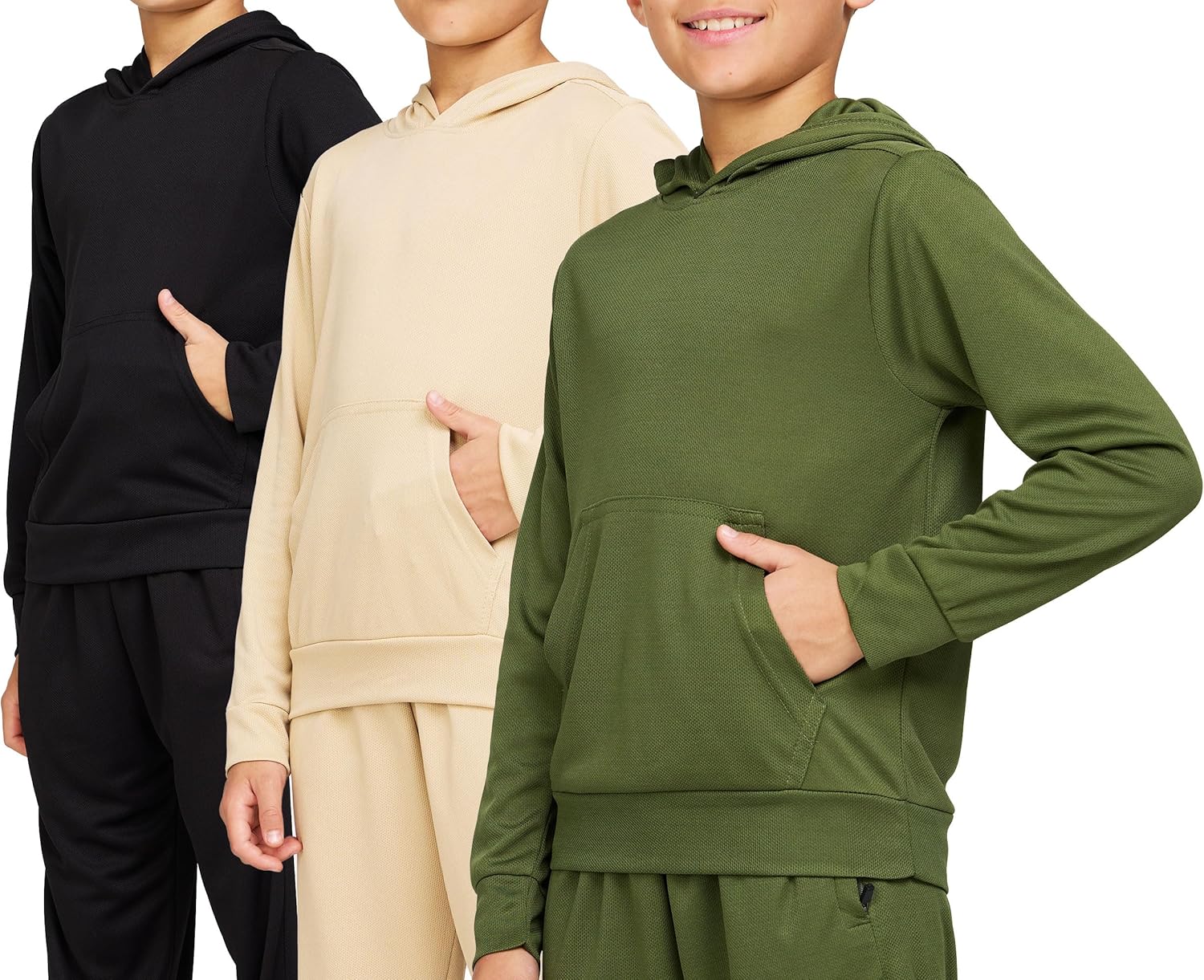 Pure Champ 3 Pack Mesh Boys Hoodies for Active Youngsters