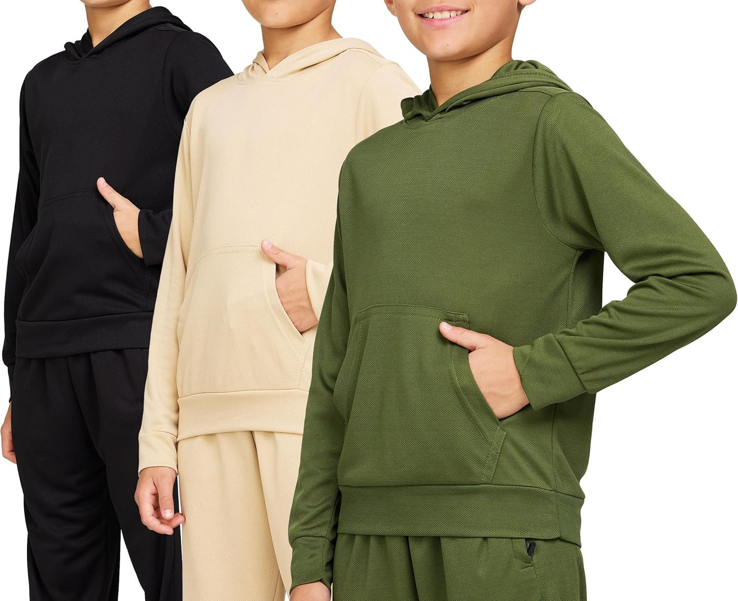 Pure Champ Boys Hoodies 3 Pack Quick Dry Athletic Pullover