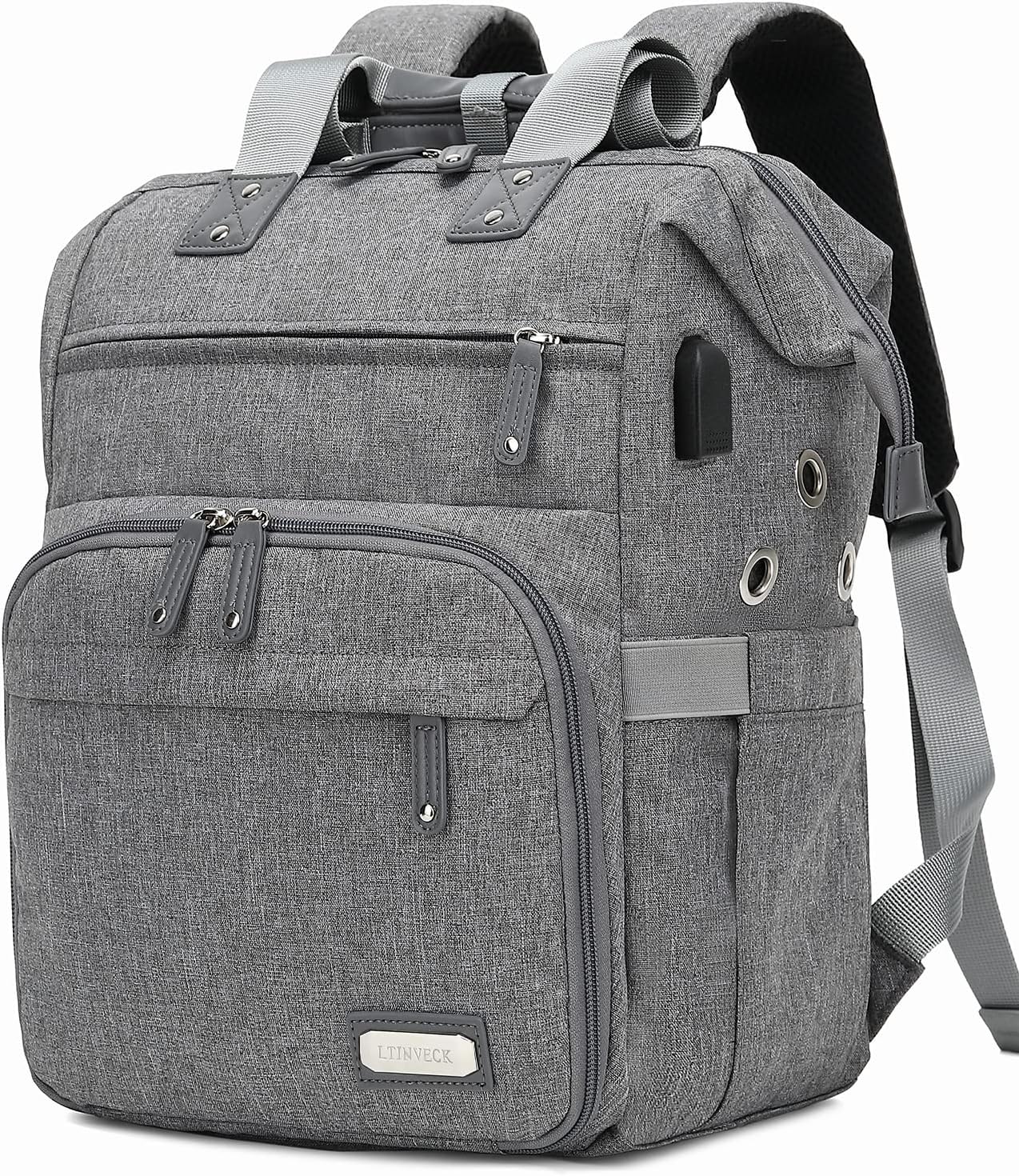 Knitting Bag Backpack with USB Charging Port for Yarn Storage