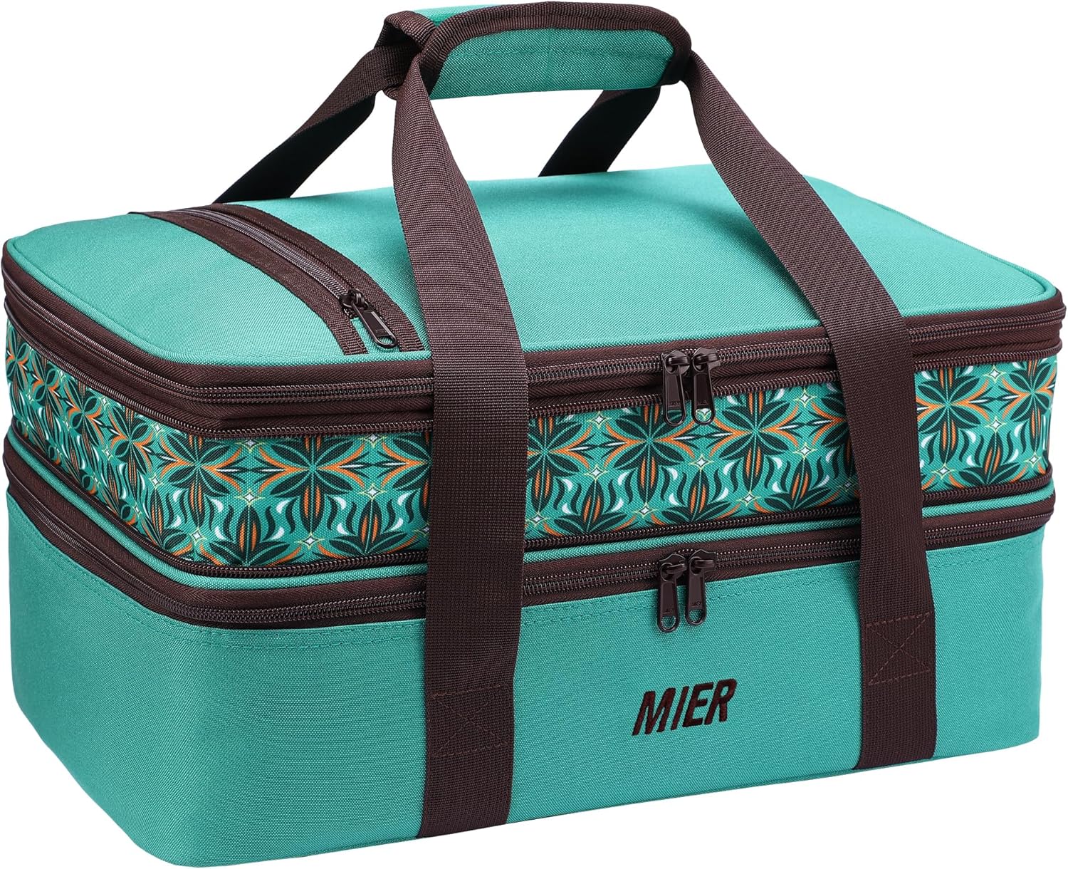 MIER Insulated Double Casserole Carrier Bag for Potlucks