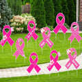 Breast Cancer Awareness Yard Signs 30 Pcs Hope Pink Ribbon - Bulk Set