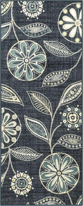 Reggie Floral Runner Rug 1ft8 x 5 - Washable Persian Blue Runner