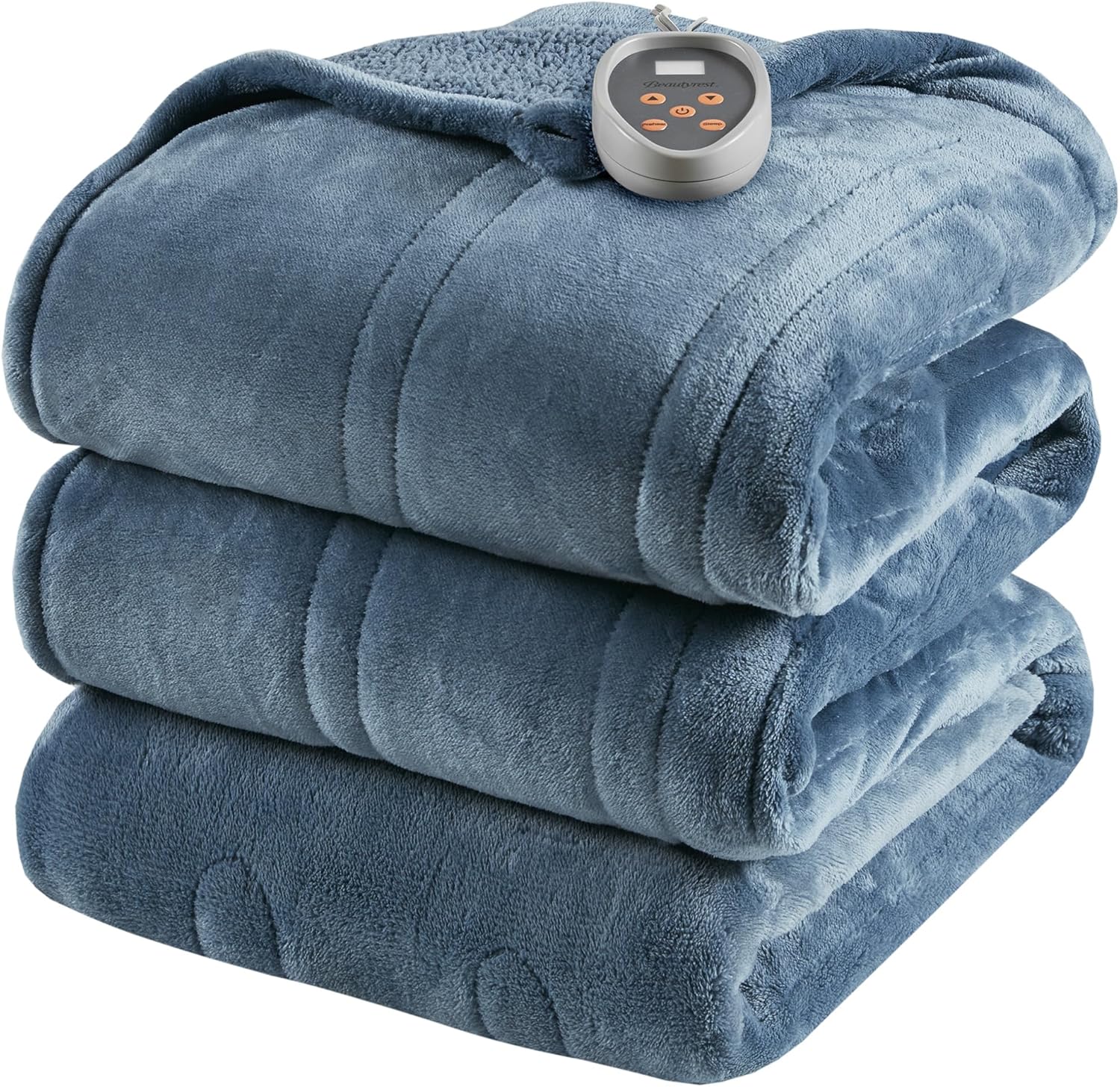 Beautyrest Heated Blanket - Soft Reversible Plush Electric Throw