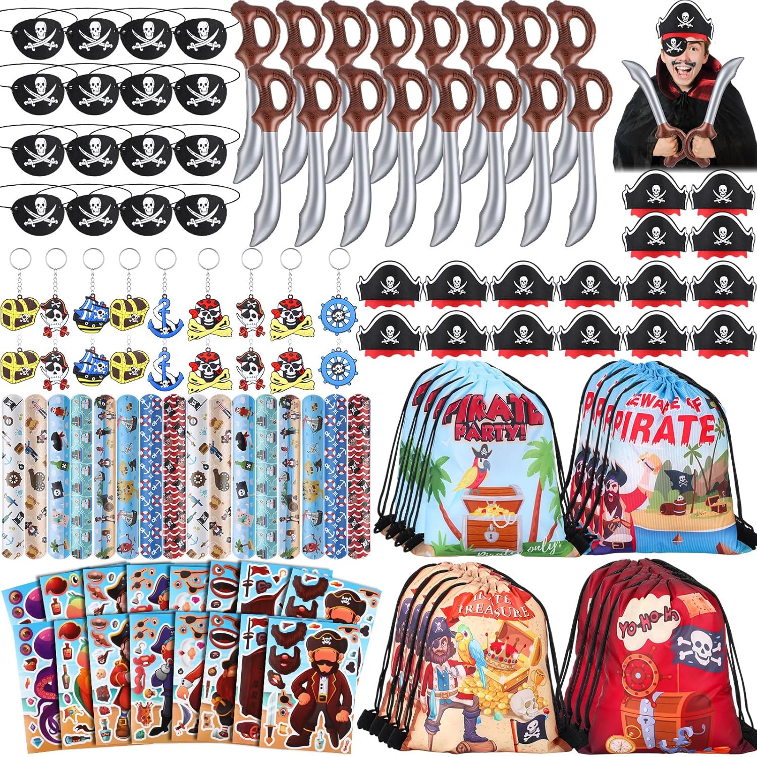 112 Pcs Ninja Pirate Party Favors for Exciting Celebrations