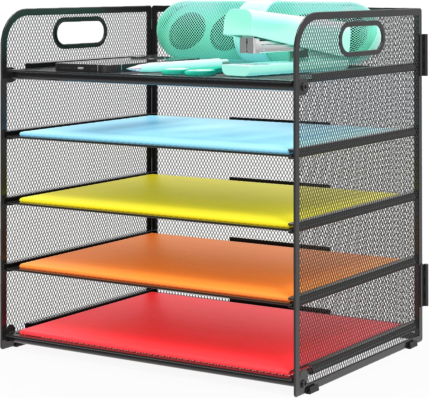 Sinboun 5-Tier Metal Paper Organizer - Black