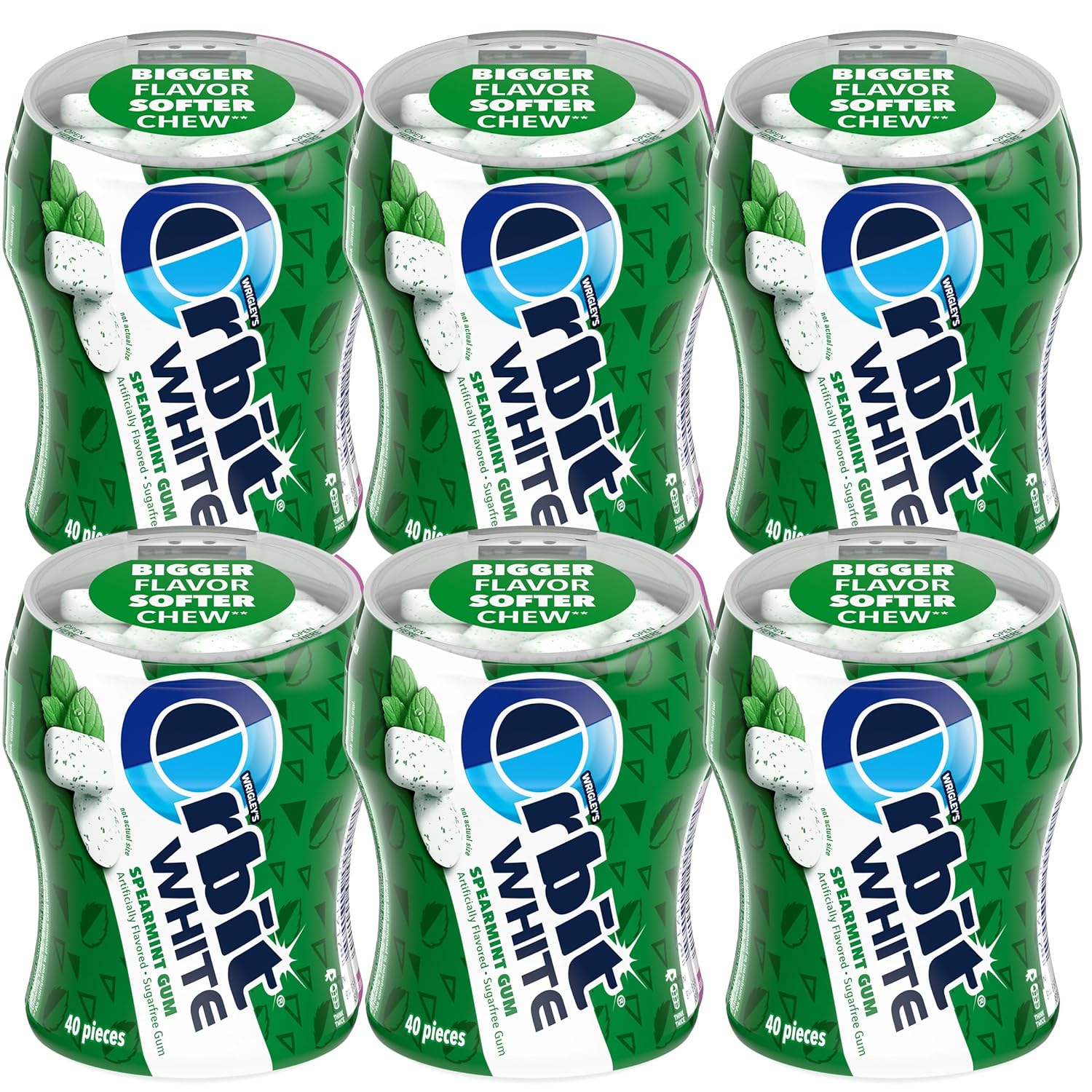 Orbit Gum White Spearmint Sugar Free Chewing Gum Pack of 6