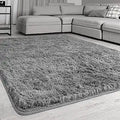 Signature Loom Fluffy Shaggy Area Rug 4x5 - Soft Fuzzy Velvet Rug