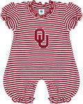 Creative Knitwear College Baby Striped Puff Sleeve Romper - Cute Game