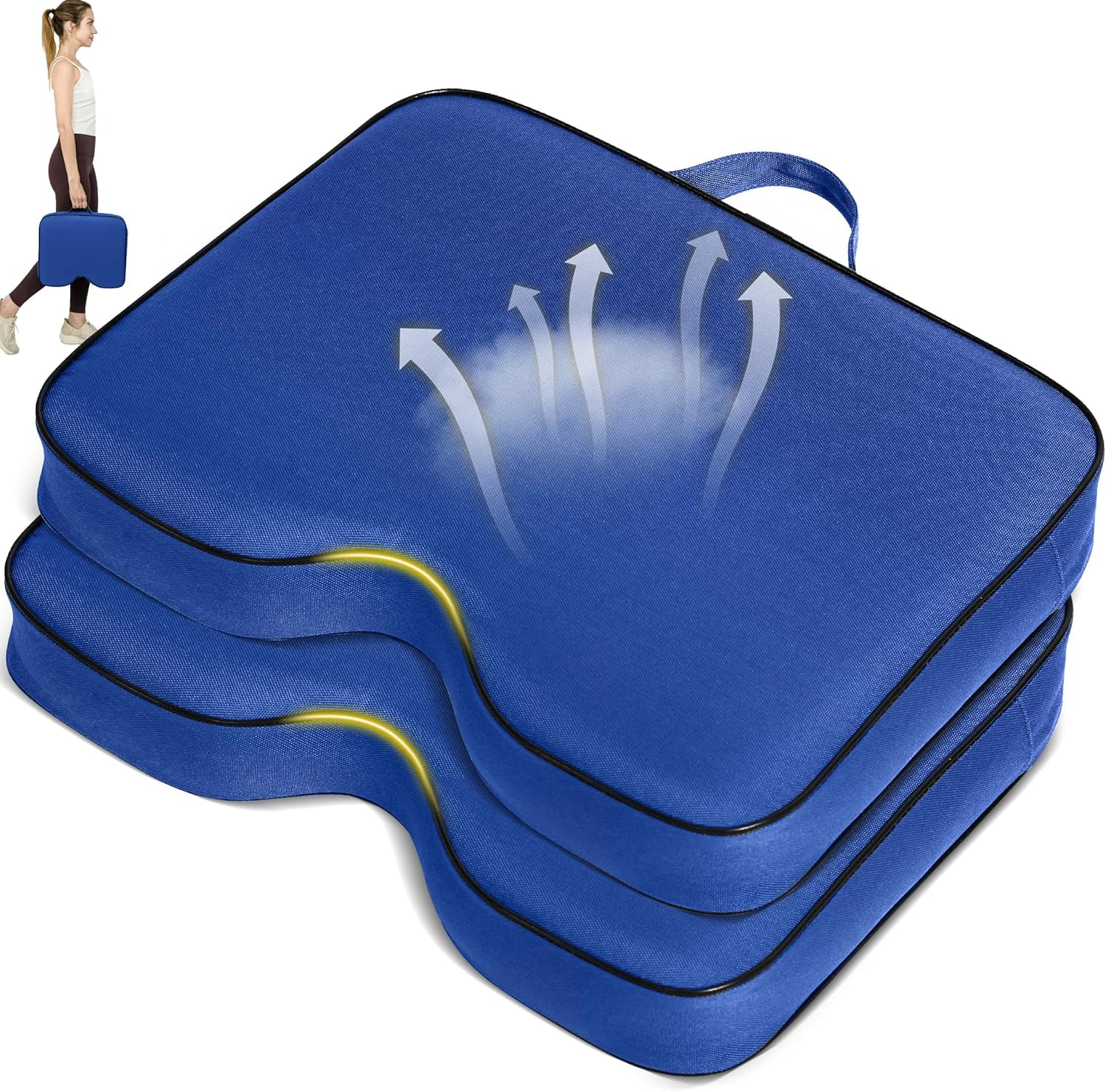 2 Pcs Stadium Seat Cushions for Outdoor Sports Events Comfort