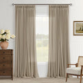 Pinch Pleated Linen Curtains 90 in Length 2 Panels - Textured Privacy