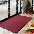 LuxUrux Christmas Door Mat 3x5 ft - Festive Striped Red Entry Mat