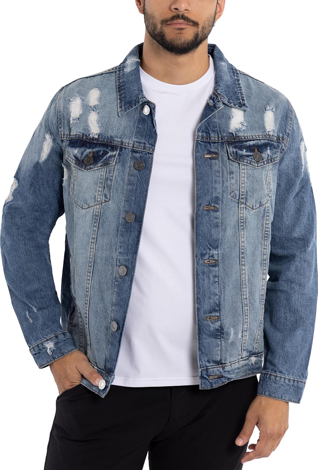 X RAY Mens Denim Jacket for Casual Trucker Biker Style