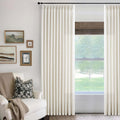 Cream Ivory Extra Wide Pinch Pleat Linen Curtains 120 in Long