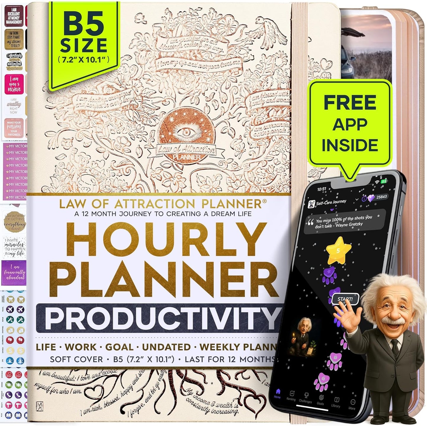 Law of Attraction Planner for Goal Setting and Productivity