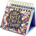 Undated Perpetual Desk Easel Inspirational Flip Calendar - Best Is Yet