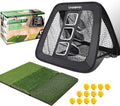 Double Sided Golf Chipping Net with Tri-Turf Mat and Foam Balls