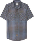 Mens Short Sleeve Plaid Pearl Snap Shirt - Bamboo Viscose Blend