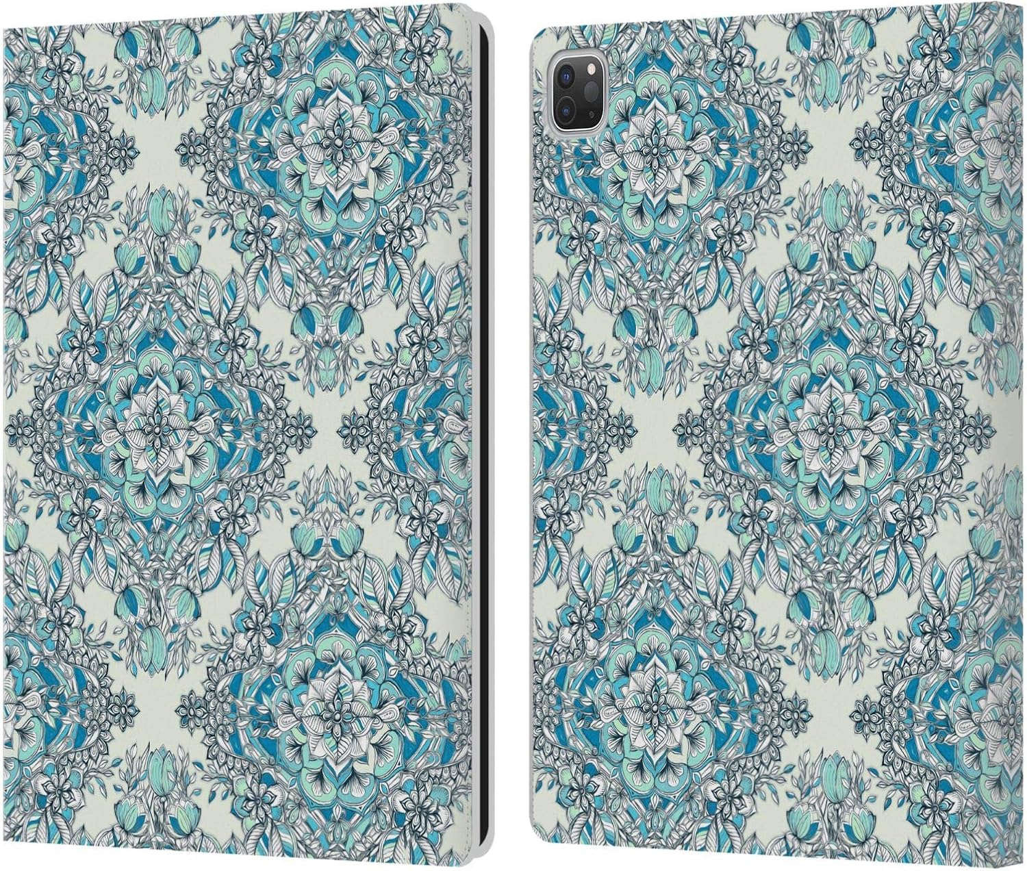 Micklyn Le Feuvre Floral Patterns Leather Wallet Case for iPad Pro