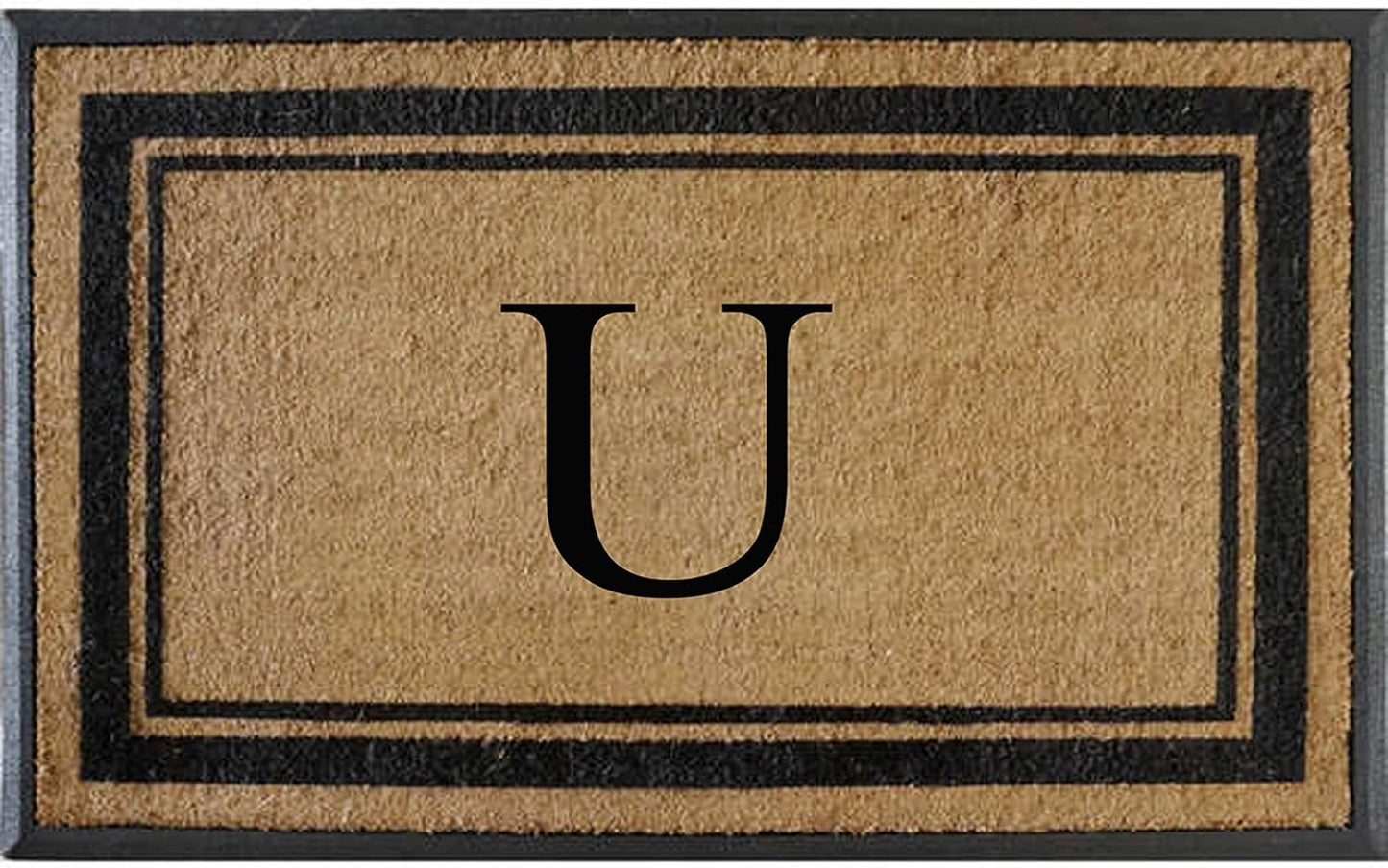 Natural Rubber & Coir Flocked Doormat for Front Door Entry