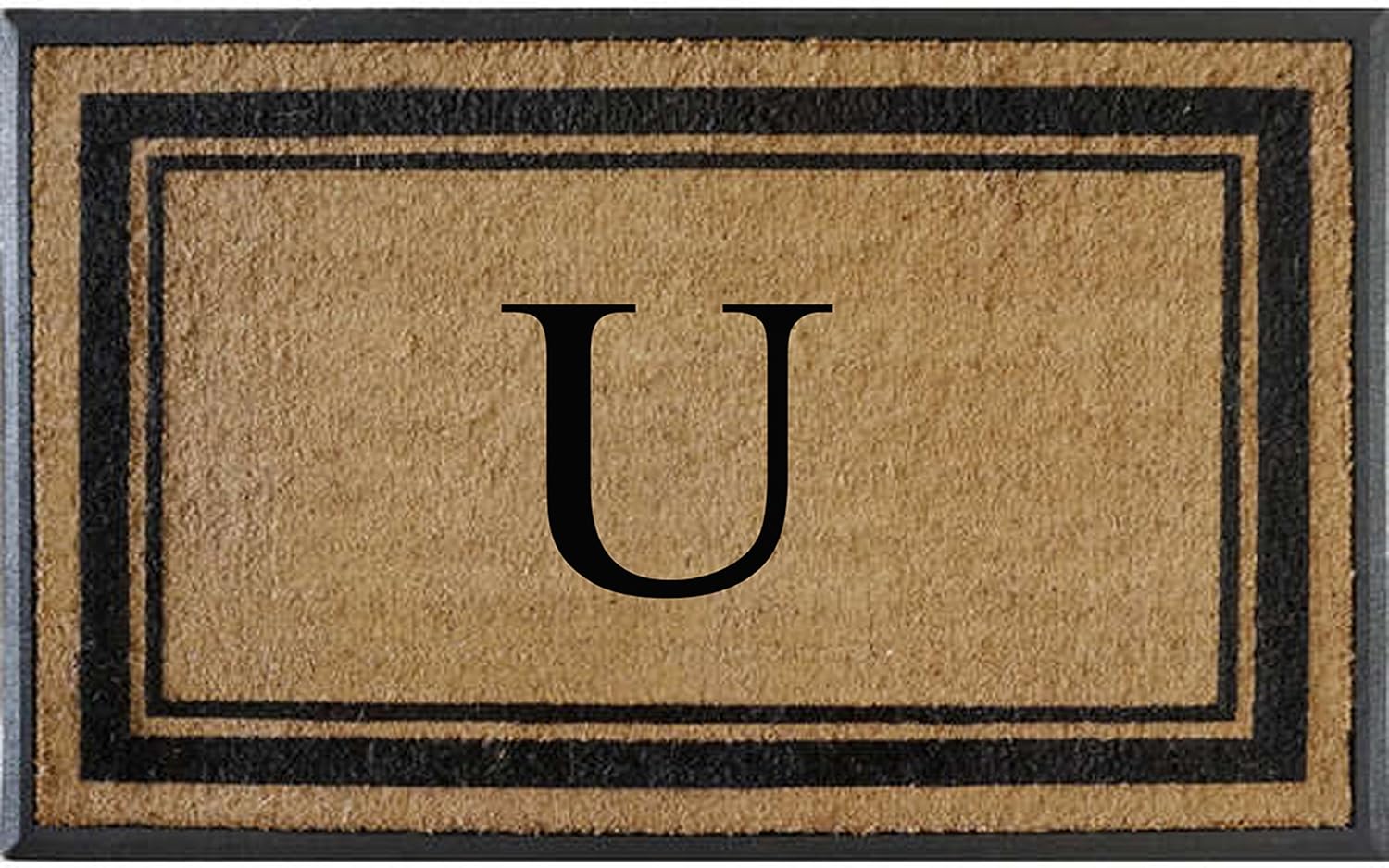Natural Rubber & Coir Flocked Doormat for Front Door Entry